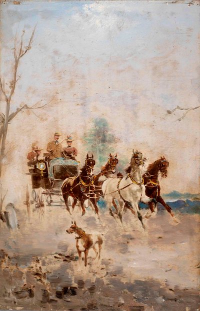Walk with a Four-Horse Carriage by Alfredo Tominz